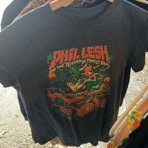 Grey PHIL•LESH and TWIDDLE shirt. Halloween concert.